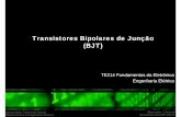 Transistores Bipolares de Junção (BJT) - eletrica.ufpr.br · Análise (Rápida) de Circuitos BJT em cc 1. Usamos modelos simplificados onde V BE = 0,7V (para transistor conduzindo)