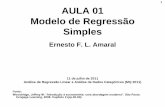 1 AULA 01 Modelo de Regressão Simples - Ernesto Amaral · 1 AULA 01 Modelo de Regressão Simples Ernesto F. L. Amaral 11 de julho de 2011 Análise de Regressão Linear e Análise