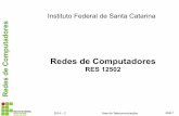Redes de Computadores - wiki.sj.ifsc.edu.br · s 2014 – 2 Área de Telecomunicações slide 1 Instituto Federal de Santa Catarina Redes de Computadores RES 12502