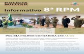 Informativo 8ª RPM - Intranet PMMG · o 5º Comando Operacional de Bombeiro (COB) por meio do 6º Batalhão de Bombeiros Militar, o Exército Brasileiro, a 8ª RPM ... oração.