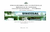 PCMSO - uncisal.edu.br · Ocupacional – PCMSO, com o objetivo de monitorar a saúde dos servidores do Prédio Sede, expostos aos riscos ambientais identificados e de uma forma global,