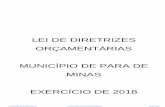 LEI DE DIRETRIZES ORÇAMENTÁRIAS MUNICÍPIO DE PARA …portal.parademinas.mg.gov.br/wp-content/uploads/2018/03/LDO18.pdf · Emenda Constitucional nº 53/2006 e respectiva Lei nº