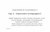 Cap. 2 – Expressões na linguagem Cacopetti/progii/progII02-Expressoes.pdf0 1 2 3 4 5 6 7. 15/03/2011 4 Variáveis e Constantes Questão 1: Suponha que: a = 3 b = a / 2 c = b + 3.1