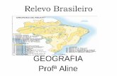 Relevo Brasileiro · GEOGRAFIA Profª Aline. Relevo Trata-se do conjunto das formas da crosta terrestre, manifestando-se desde o fundo dos oceanos até as terras emersas.