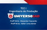 TCC I Engenharia de Produção · CONTRA-CAPA NOME ALUNO MATRÍCULA ALUNO TÍTULO DO PROJETO DE PESQUISA Projeto de Pesquisa de Engenharia de Produção apresentado a Universidade