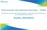 III Encontro da Indústria Nuclear - aben.com.br · Item 6.7.4 da Norma ISO 26000 (Proteção à saúde e segurança do consumidor) Saúde em Angra dos Reis Aquisição de equipamentos