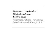 Desestatização das Distribuidoras Eletrobras · Amazonas–CEAM)noProgramaNacionaldeDesestatização–PND • Entre 1998 e 2016: ... (antiga BM&F- BOVESPA) ASSESSORIA PARA A REALIZAÇÃO