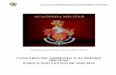 CONCURSO DE ADMISSÃO À ACADEMIA MILITAR PARA O … · Concurso de Admissão de Alunos à Academia Militar ... 16 Matemática + 18 Português Artilharia 1 Cavalaria Engenharia Militar