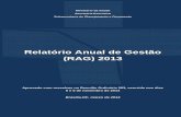 Relatório Anual de Gestão (RAG) 2013 - bvsms.saude.gov.brbvsms.saude.gov.br/bvs/publicacoes/RAG_2013_Final.pdf · de Apoio à Construção do Relatório de Gestão do SUS (SARGSUS)