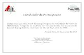 Certificado de Participação - ufjf.br · Certificado de Participação Certificamos que Alex Farah Pereira participou do X Workshop de Verão da Matemática, realizado no Instituto