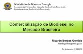 Comercialização de Biodiesel no Mercado Brasileiro - ABQ · qualidade e oferta dos produtos ... Desafios para a Transição para o Mercado Livre 1) Desenvolvimento de instrumentos