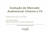 Evolução do Mercado Audiovisual: Cinema e TV · Flores Raras Imagem (Wmix) 16/08/2013 95 275.484 3.402.104,50 Giovanni Improtta Sony/RioFilme 17/05/2013 202 188.436 1.964.092,95