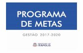 O Programa de Metas conterá - itapolis.sp.gov.br · - Reforma de vários leitos na Santa Casa com parceria privada ; - Aumento de leitos na UTI; - Reestruturação da Sala de Emergência