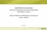 MINISTÉRIO DA EDUCAÇÃO - fncee.com.brfncee.com.br/wp-content/uploads/2014/09/Panorama-de-Educação-de... · PANORAMA DA EDUCAÇÃO DE JOVENS E ADULTOS O Brasil tem uma população