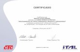 CERTIFICADO - ital.sp.gov.br · CERTIFICADO REGISTRO Nº CT-290617-A033 Coordenação Técnica Diretor Geral do ITAL Certificamos que RENATO ALVES PEREIRA participou do CURSO TEÓRICO
