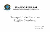 Desequilíbrio Fiscal na Região Nordeste - senado.leg.br · = Taxa de variação do PIB do Nordeste (%) = Taxa de variação do PIB do Brasil (%). = A quantidade de anos para convergência