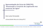 “Prevenção e Controlo de Legionella nos - ipq.pt · Apresentação do Guia da CS04/IPQ “Prevenção e Controlo de Legionella nos sistemas de água ... Análise de Risco