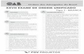 XXVII EXAME DE ORDEM UNIFICADO - oabrj.org.br · Ÿ Verifique se o número deste caderno de provas coincide com o registrado no rodapé de cada página. ... A OAB e a FGV agradecem