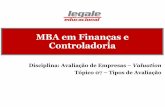 MBA em Finanças e Controladoria - legale.com.br · • Conhecer os principais métodos de avaliação e calcular o valor das Obrigações de Longo Prazo (OLP), das Ações Preferenciais,