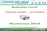 Blumenau 2014 - sesiesporte.com.br FINAL DA... · decidir se vai ou não para o jogo. ... O TRUCO LIVRE será disputado entre as 35(trinta e cinco) ... 2 3 10 9 8 7 6 5 4.