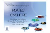 Programa Plataformas Tecnológicas PLATEC ONSHORE · • Sistemas de equipamentos e tecnologias envolvidas ... para navios aliviadores. São ... Utilidades, Segurança e Salvatagem