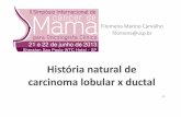 História natural de carcinoma lobular x ductal · de mama Carcinoma invasivo de tipo não ... – Mucinoso – Com ... Tamanhotumor, mediana 4,5 cm 3,4 cm