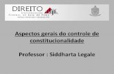 Aspectos gerais do controle de constitucionalidade ... · O controle de constitucionalidade no direito brasileiro. ASSSUMPÇÃO, Daniel. Ações constitucionais. ... PROFESSOR DE