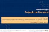 Metodologia Projeção de Demanda - fgvenergia.fgv.br · Workshop sobre modelos de projeção da demanda de energia elétrica Rio de Janeiro, ... Representação desagregada das inter-relações