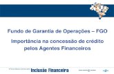Fundo de Garantia de Operações FGO Importância na ... 2_Mesa 3... · • administração dos recursos dos fundos • formalização de convênios com agentes financeiros • controle