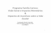 Programa Família Carioca: Visão Geral e Impactos ... · Escolar Coordenação ... melhora do desempenho a partir de 7,5 para 1º a 5º anos e 6,5 para 6º a 9º anos; ... Ilha de