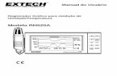 Modelo RH520A - translate.extech.comtranslate.extech.com/instruments/resources/manuals/RH520A_UM-pt.pdf · Quando todos os 5-segmentos ficam pretos, a bateria está totalmente carregada.