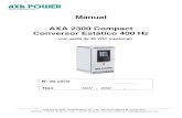 Manual AXA 2300 Compact Conversor Estático 400 Hz · 7.2 Bloqueio dos parâmetros de ... 10.0 Lista ilustrada de ... O módulo do processador baseia-se num microcontrolador e num