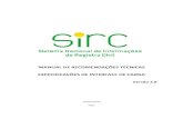 MANUAL DE RECOMENDAÇÕES TÉCNICAS … · • Sirc. SIRC – Sistema Nacional de Informação de Registro Civil . SIRC – Sistema Nacional de ...