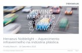 Heraeus Noblelight Aquecimento - TM · Renovável, Saúde, Mobilidade, Aplicações industriais e Eletrônica. Faturamento de €3.6 bilhões em produtos e de €13.5 bilhões negociações
