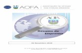 Resumo de Imprensaaofa.pt/rimp/RI_AOFA_30_11_2018.pdf · Não deixando arrefecer o quadro criado pela saída do Dr. Azeredo Lopes, a AOFA entendeu por bem
