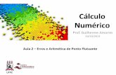 O que é Cálculo Numérico? - cin.ufpe.brif215/slides/2014-1/Aula 2 - Calculo Numerico... · Separamos a parte inteira da parte decimal. 0,75 na base 10 para a base 2 3 10 ... representar