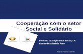 Cooperação com o setor Social e Solidário - ccdr-alg.pt · A cooperação existente entre o Estado e as IPSS tem um papel ... cooperação entre o Estado e as entidades do setor