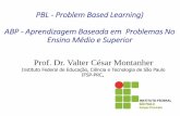PBL - Problem Based Learning) ABP - Aprendizagem Baseada ... · Freeman S, et al. PNAS 2014 Insucesso: taxa média 34% (expositiva) 22% (ativas) ... na margem de um lago e o ponto