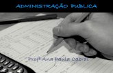 Profª Ana Paula Cabral · TIPOS DE POLÍTICAS PÚBLICAS ... processo de formação e de gestão das políticas ... RUA, Maria das Graças. Análise de Políticas Publicas: ...