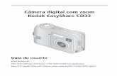 Câmera digital com zoom Kodak EasyShare CD33resources.kodak.com/support/pdf/pt/manuals/urg00452/CD33_BR_pt.pdf · 5 Luz indicadora de câmera pronta 13 Slot para cartão SD ou MMC