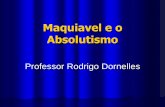 Professor Rodrigo Dornelles - colegiosantarosa-pa.com.br · A famosa frase “O Estado sou eu”, atribuía ao soberano francês Luís XIV, define bem o absolutismo. É a personificação