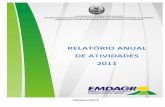 RELATÓRIO ANUAL DE ATIVIDADES 2011 · EMDAGRO Relatório Anual de Atividades - 2011 ... 5 municípios do ... Público sem Repetição Assistido por Território de Planejamento-2011