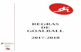 Revisto Setembro 2017 REGRAS DE - desportoescolar.dge.mec.pt · As Regras do Jogo de Goalball, ... O tempo entre jogos deve ser no mínimo de 5 ... jogador mais próximo da posição