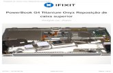 PowerBook G4 Titanium Onyx Reposição de caixa superior · Dobrar o metal prata EMI clipe de modo que é vertical. Esta parte pode ... Passo 26 — PC Card gaiola Remova os dois