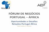 FÓRUM DE NEGÓCIOS PORTUGAL ÁFRICA INTERNACIONAL/Challenges... · • Reconhecimento da qualidade das soluções tecnológicas portuguesas • Força de sectores tradicionais portugueses