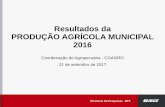 Resultados da PRODUÇÃO AGRÍCOLA MUNICIPAL 2016 · produção agrícola municipal –pam 2016 fonte: cptec janeiro fevereiro marÇo junho outubro maio setembro abril novembro dezembro