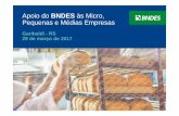 Apoio do BNDES às Micro, Pequenas e Médias Empresas · Construções e reformas (material de construção e mão-de-obra) Mobiliário e instalações Equipamentos nacionais Software