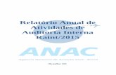 Relatório Anual de Atividades de Auditoria Interna Raint/2015 · ... de 17 de novembro de 2015, da Controladoria-Geral da União, ... ANEXO II – TREINAMENTOS REALIZADOS ... relatório