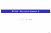 EES-20: Sistemas de Controle II - ele.ita.brkawakami/ees20/Aula27_handouts.pdf · Programa para a ul tima parte do curso Modelo da planta amostrada no espaco de estados. Relac~ao