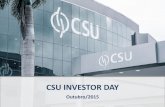CSU INVESTOR DAY - projup.com.br · RELACIONAMENTO COM CLIENTE A UNIDADE DE NEGÓCIO Análise e diagnóstico Estratégia Mercadológica Estratégia Financeira Estratégia de Comunicação